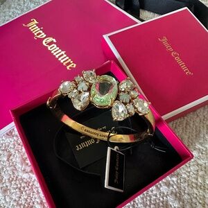 Juicy Couture Gold Bracelet with Green Gemstones